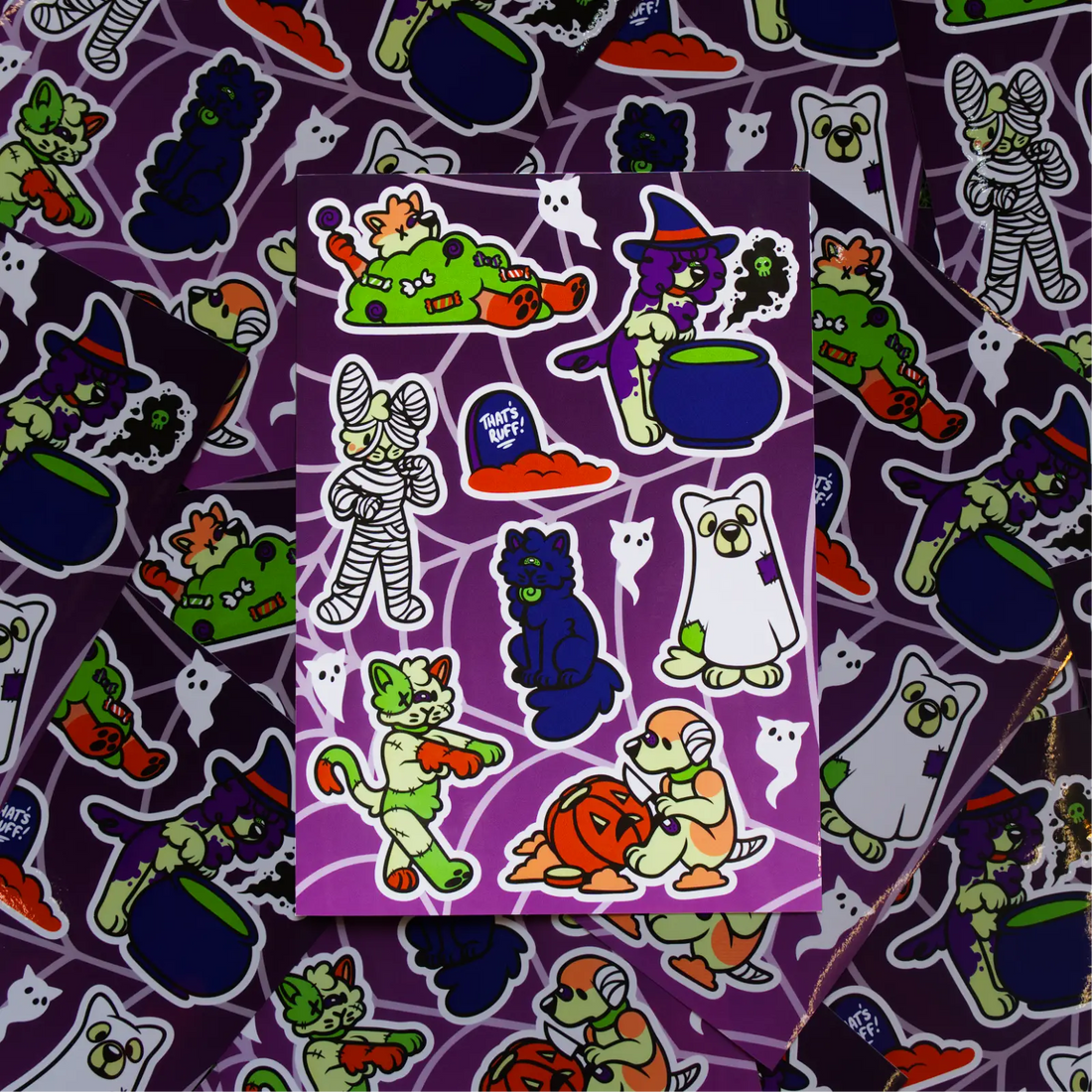 Ruff-O-Ween Sticker Sheet