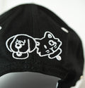 Back embroidery of dog and cat on an adjustable strapback cap—cute animal accessory for kawaii furry clothing lovers.