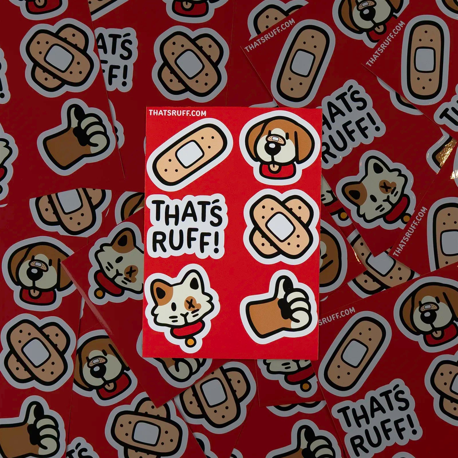 Stack of Friends sheets on red; eco-friendly plant-cellulose stickers—durable, water-resistant, UV-safe for everyday decorating.