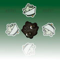 Reverse of the Lamp Samoyed head pin with two posts and secure metal clutches; scratch-resistant hard enamel—collector furry merch.