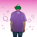 Back view of the washed purple oversized heavyweight cotton tee with THAT'S RUFF neck embroidery—furry streetwear/furry merch.
