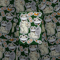 Lamp the samoyed in a cone with medical icons; sustainable plant-cellulose stickers that are water and UV resistant.